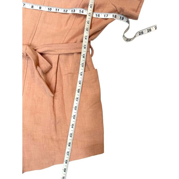 New DuParadis Coral‎ Pink Short-Sleeve Collared Romper Size M - Picture 3 of 6